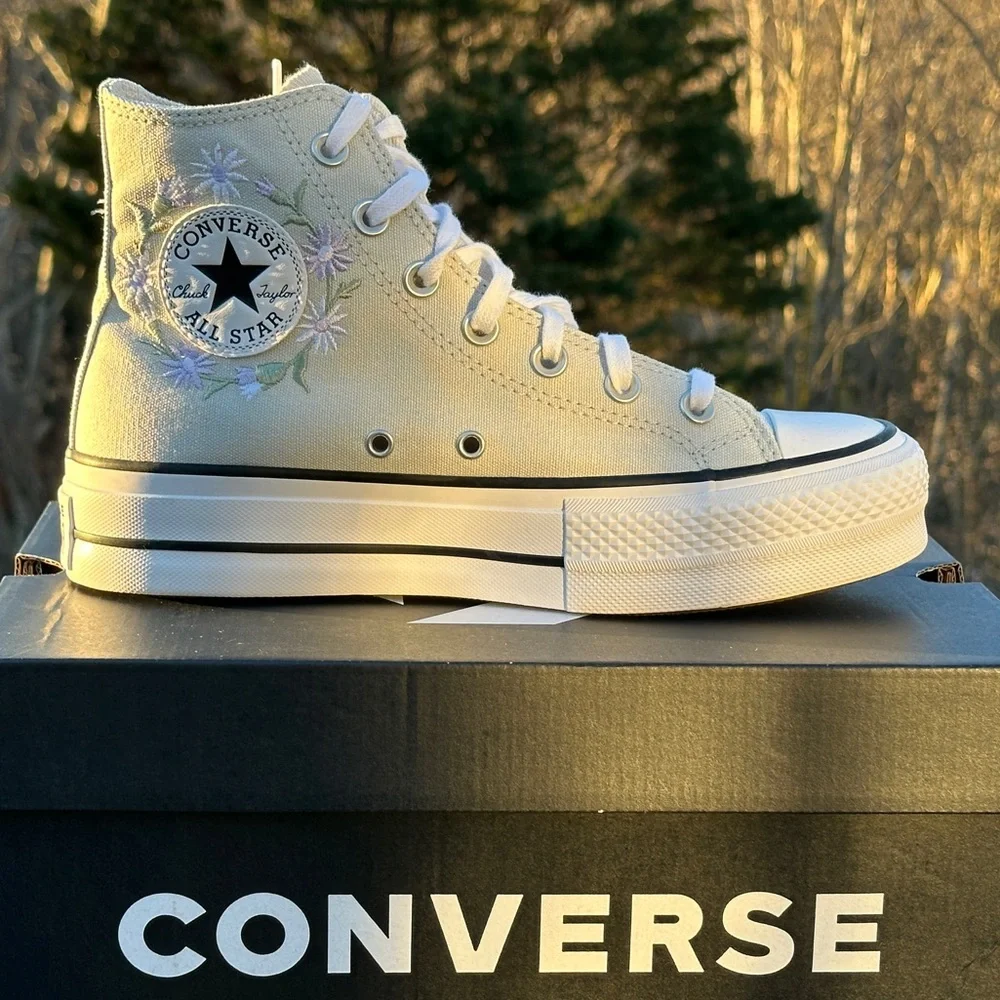 Converse Gray Chuck Taylor All Star Platform High Casual Sneaker Womens 6.5 NEW